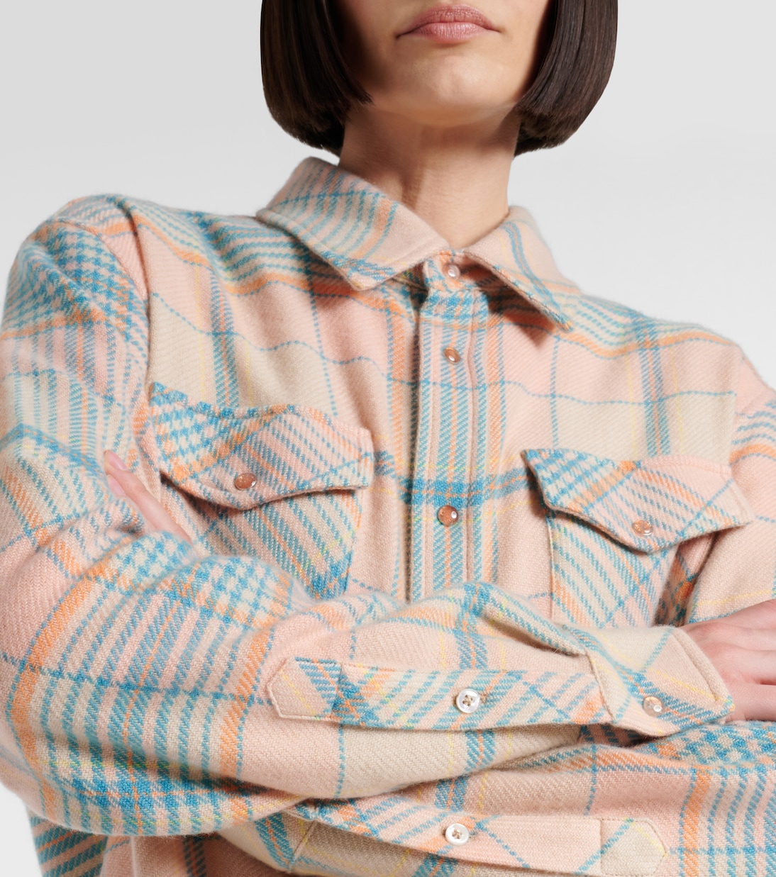 Camicia Lover in cashmere a quadri | God's True Cashmere