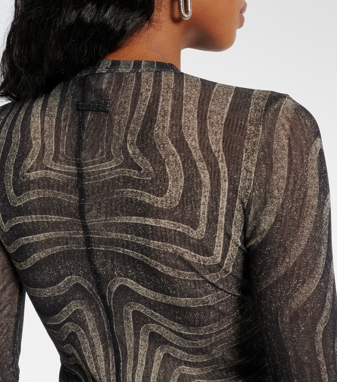 Abito lungo Spiral in mesh con stampa | Jean Paul Gaultier