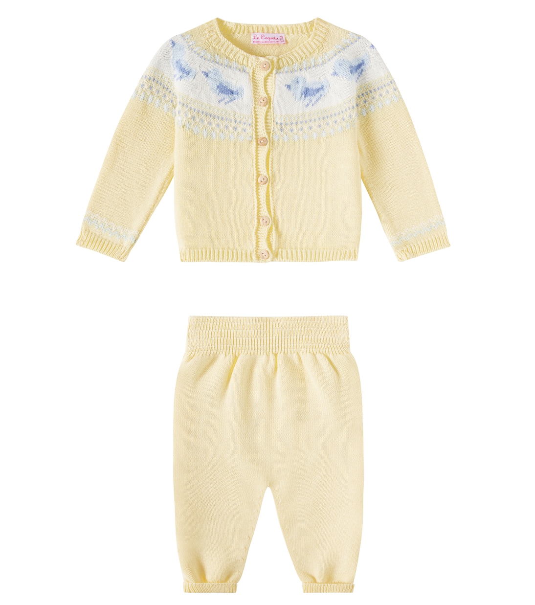 Bébé – Set cardigan et pantalon Isa en coton | La Coqueta