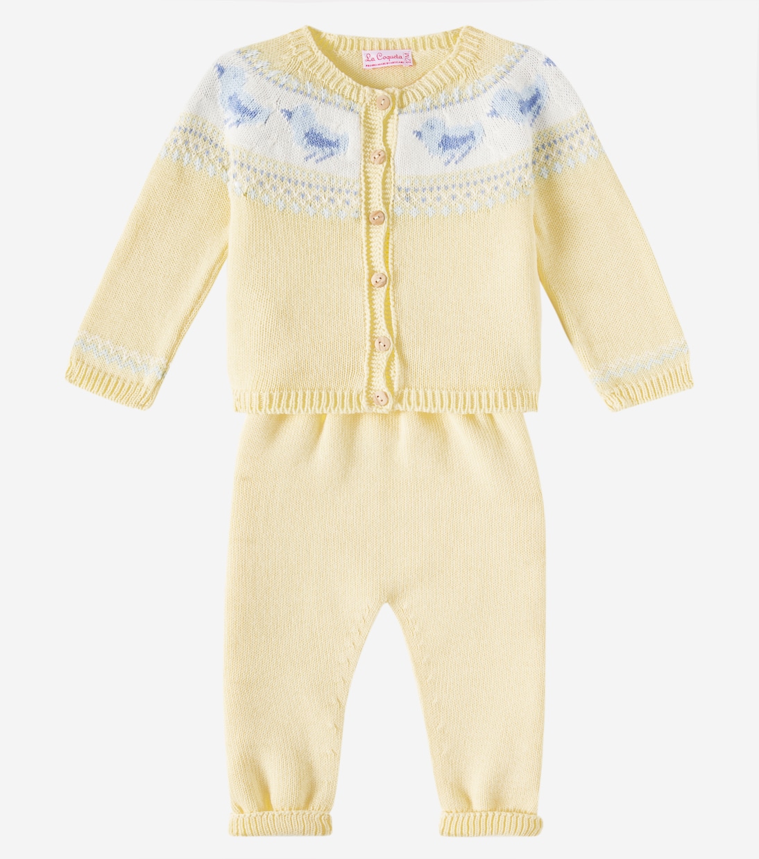 Bébé – Set cardigan et pantalon Isa en coton | La Coqueta
