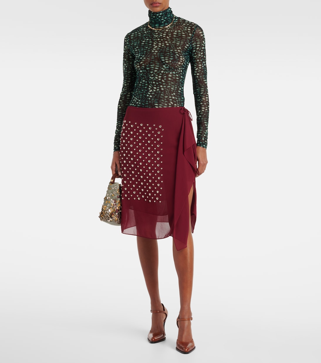 Gonna a portafoglio con decorazioni | Dries Van Noten