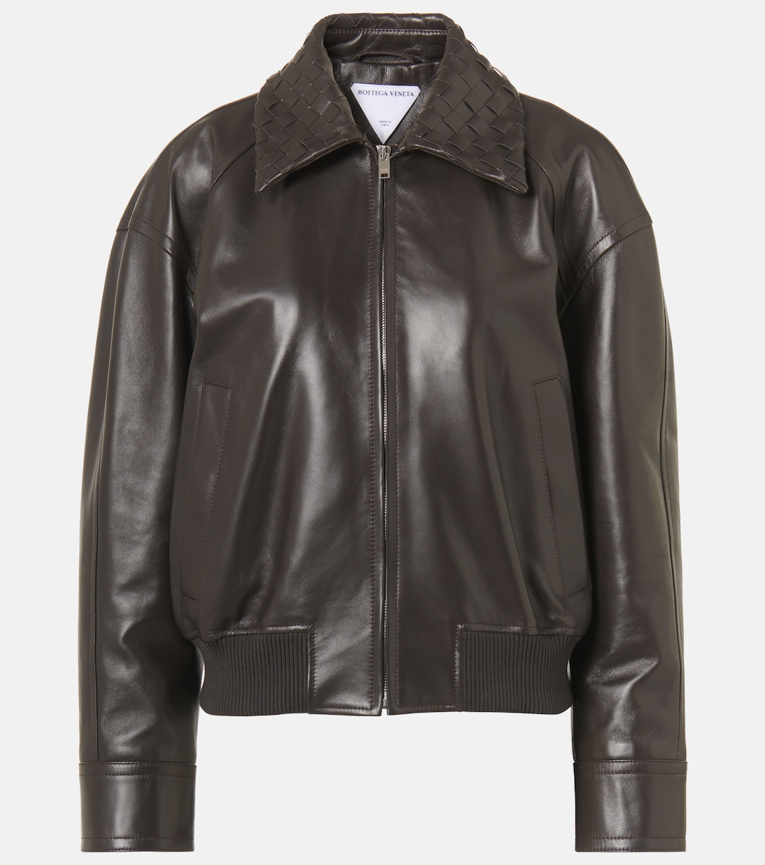 Blouson Intrecciato aus Leder | Bottega Veneta
