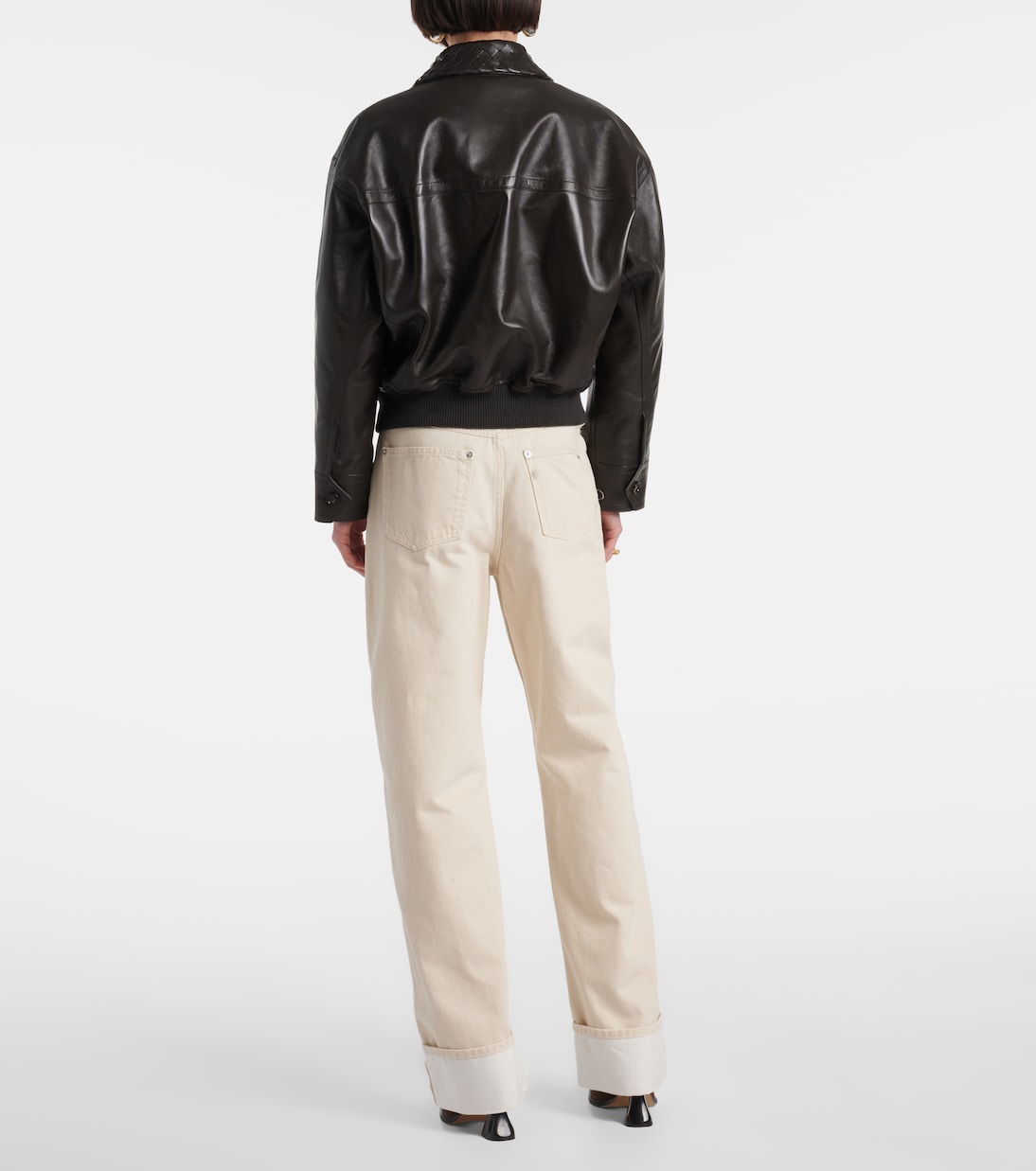 Blouson Intrecciato aus Leder | Bottega Veneta