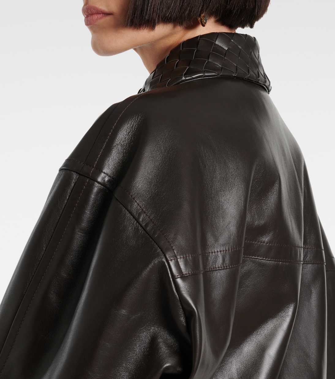 Blouson Intrecciato aus Leder | Bottega Veneta