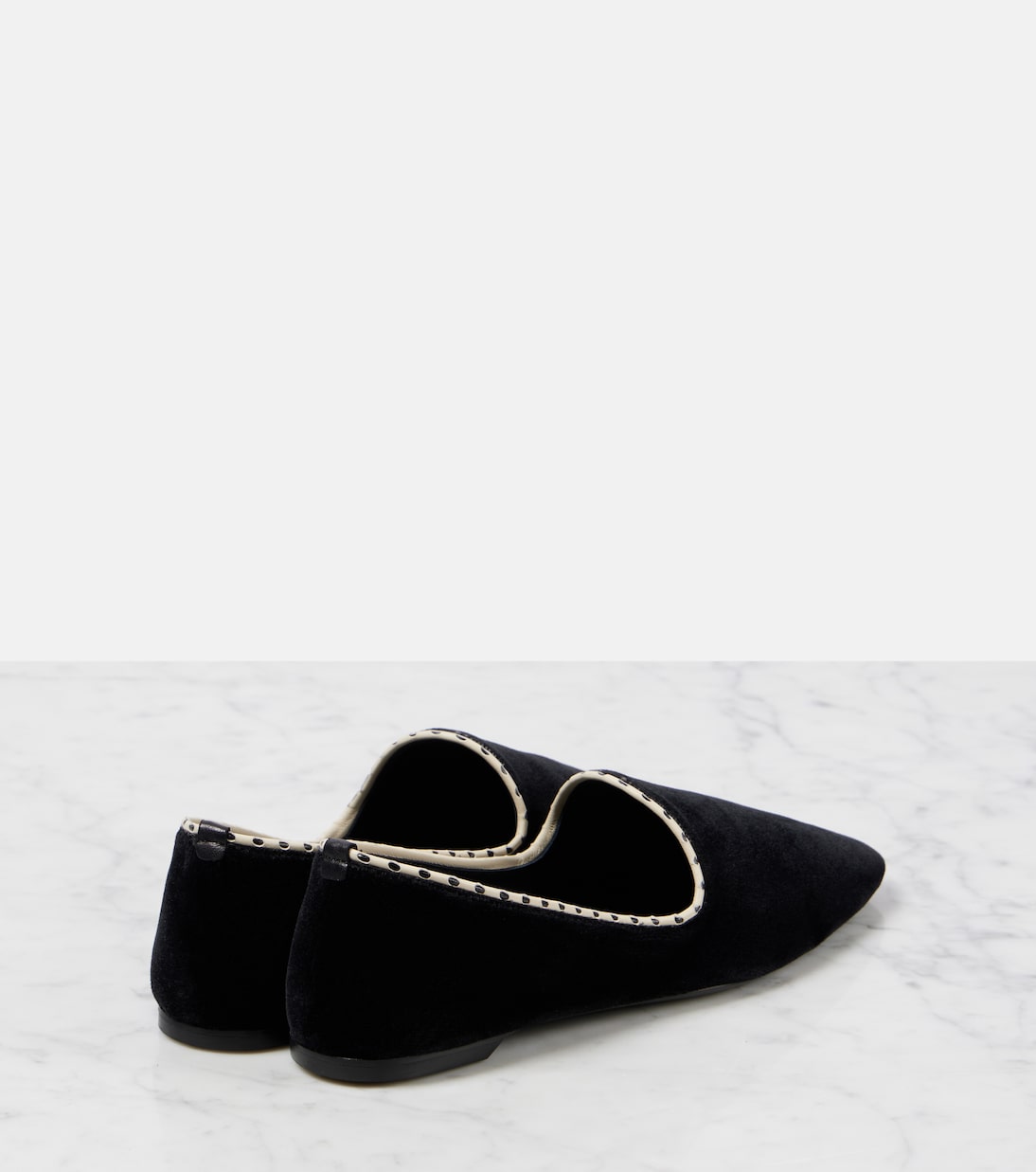 Slippers in velluto con pelle | Toteme