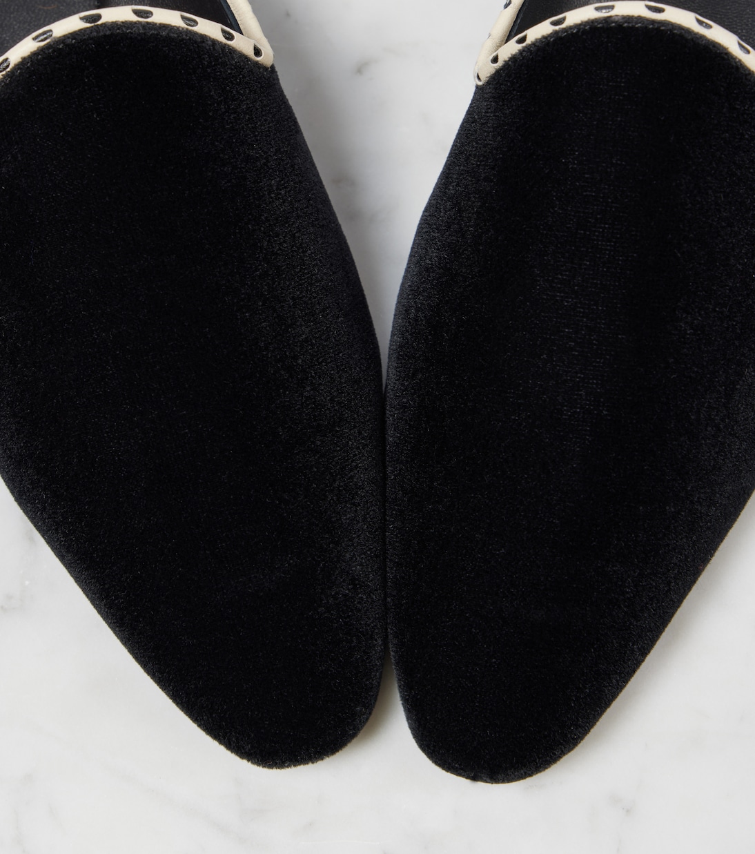 Slippers in velluto con pelle | Toteme
