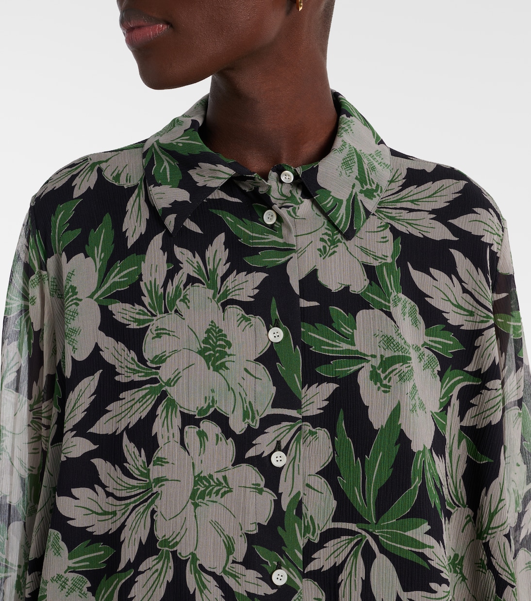 Chemise en soie à fleurs | Loewe