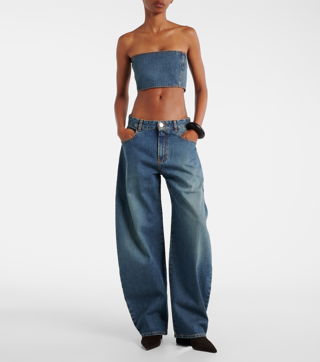 Crop top de denim | Alaïa
