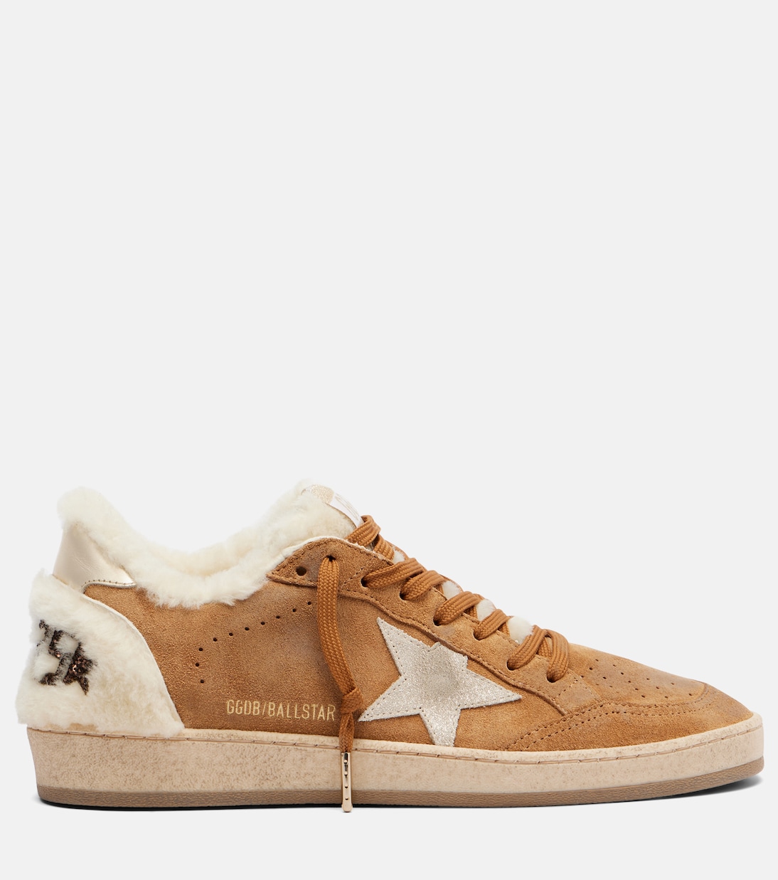 Ball Star shearling-trimmed suede sneakers | Golden Goose