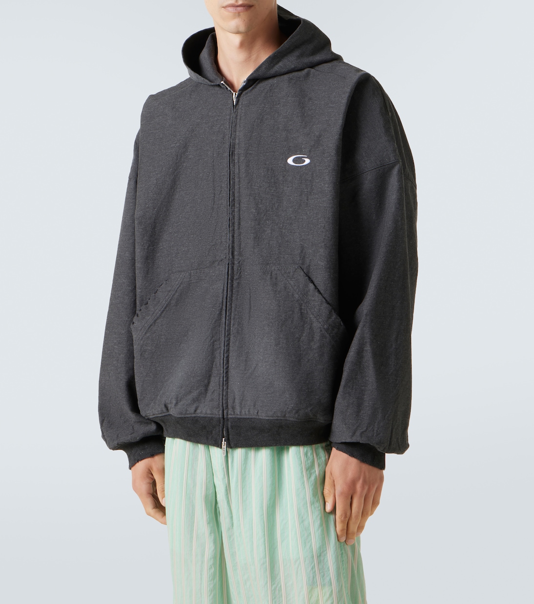 Trompe l-œil denim hoodie | Balenciaga