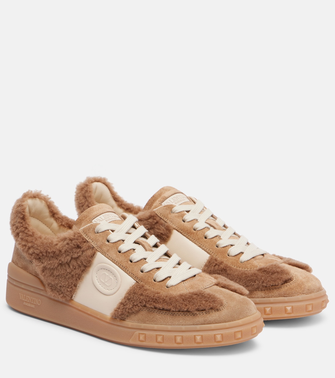 Baskets Upvillage en daim et fourrure synthétique | Valentino Garavani