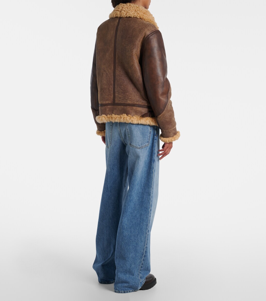 Veste en cuir et shearling | Ralph Lauren Collection
