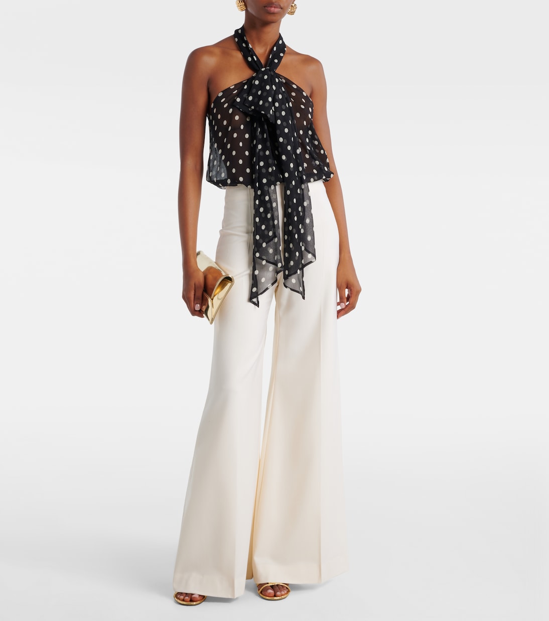 Polka-dot sheer silk tank top | Nina Ricci