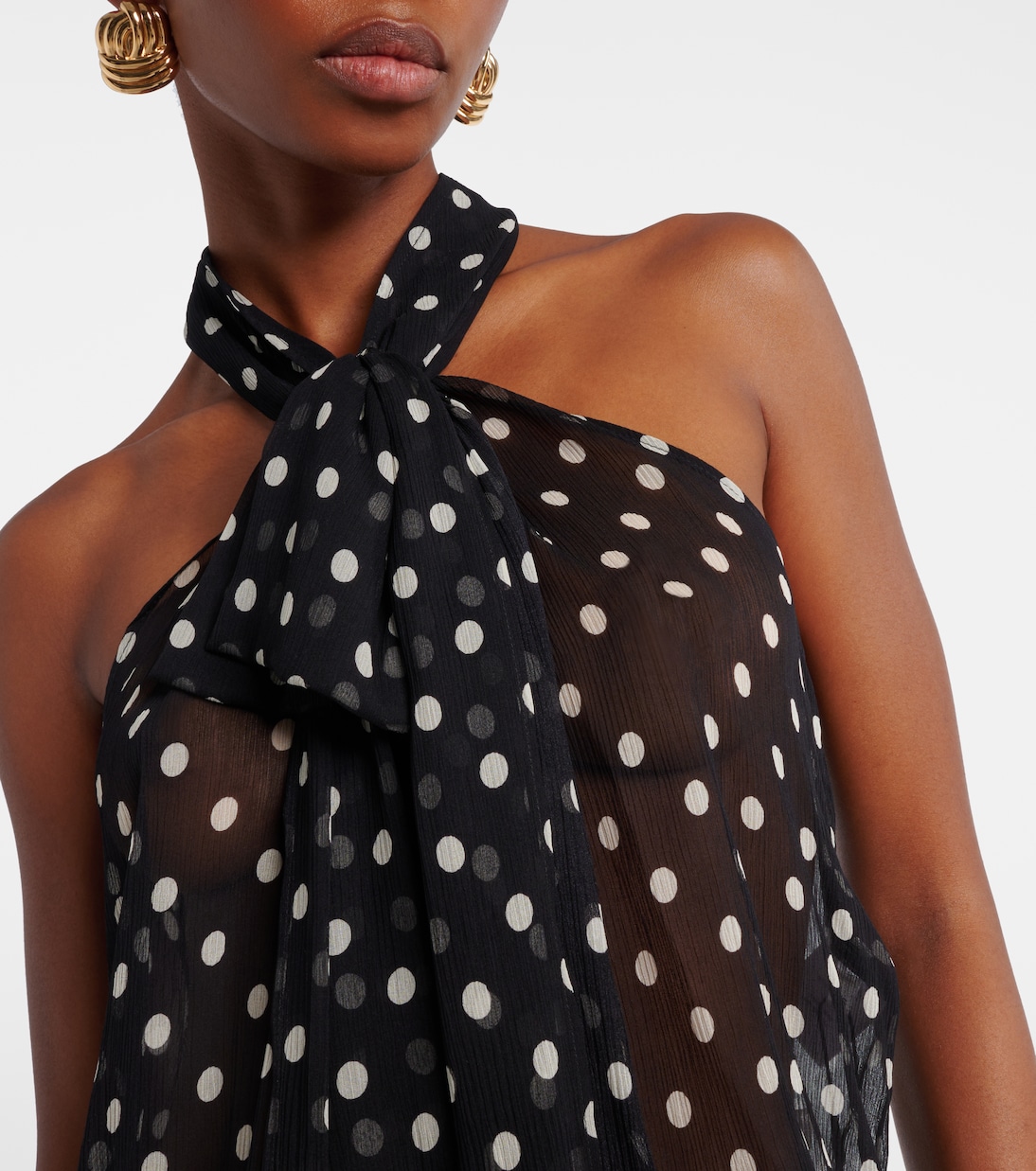 Polka-dot sheer silk tank top | Nina Ricci