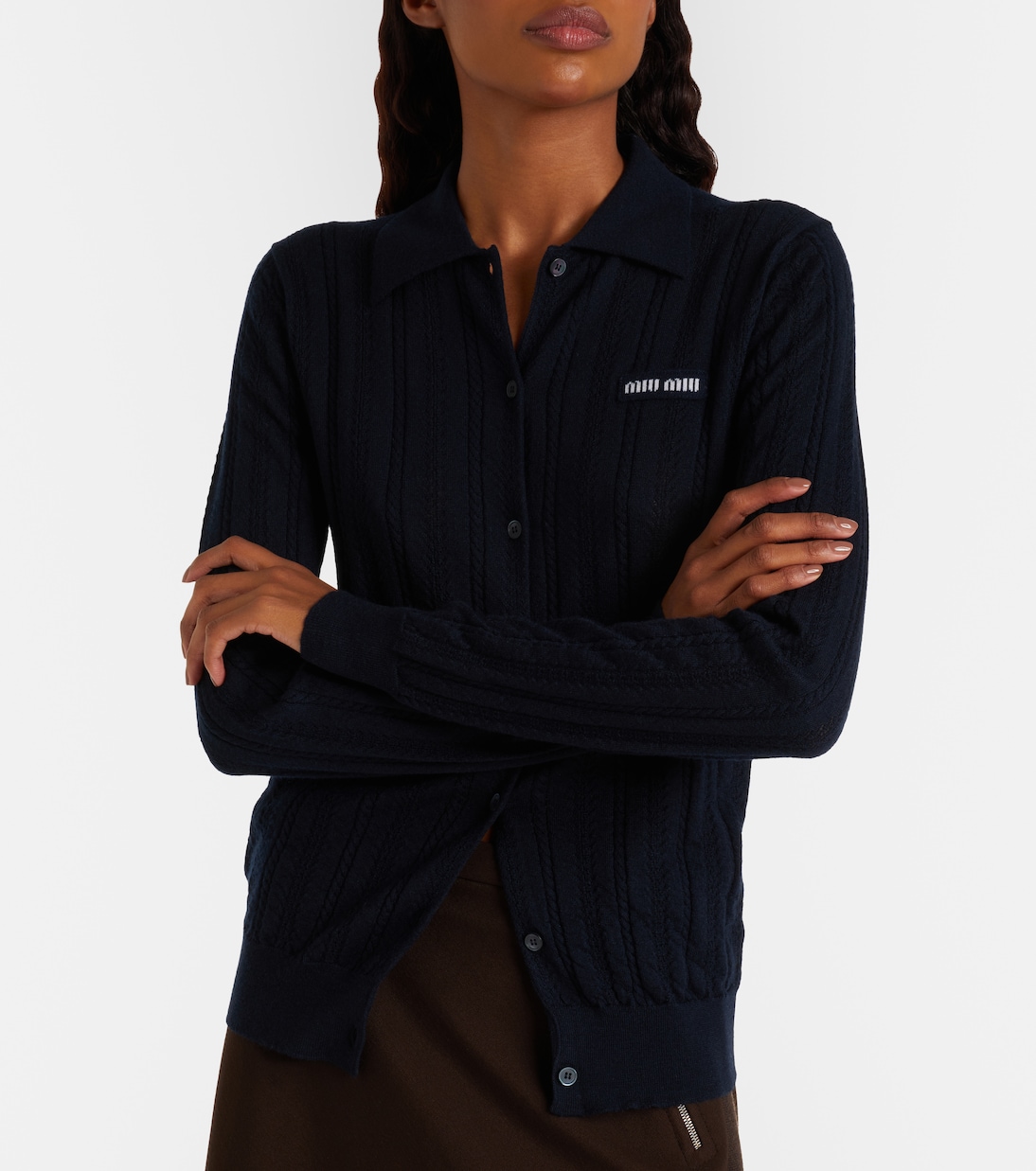 Open-knit cashmere cardigan  | Miu Miu
