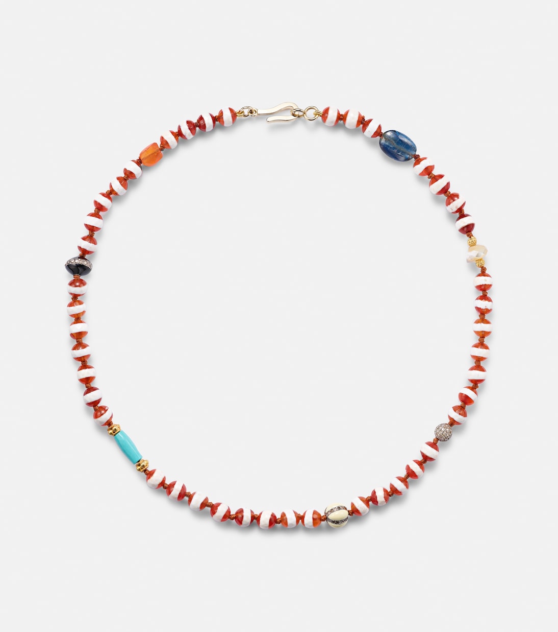 Globetrotter beaded necklace with gemstones | Ileana Makri