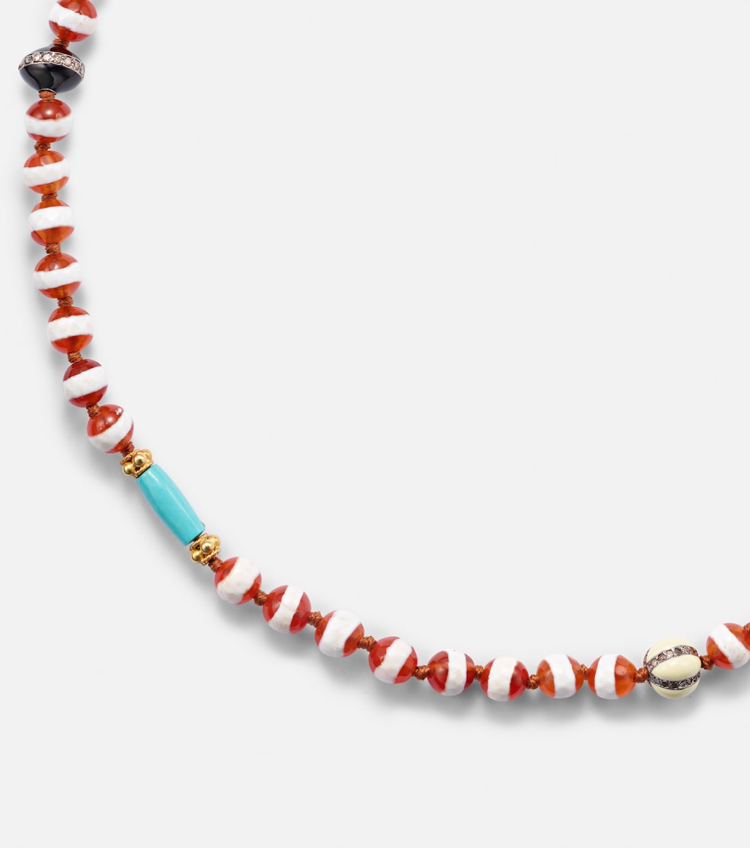 Globetrotter beaded necklace with gemstones | Ileana Makri
