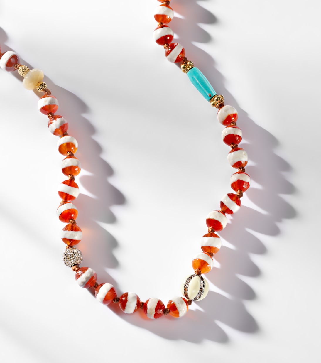 Globetrotter beaded necklace with gemstones | Ileana Makri