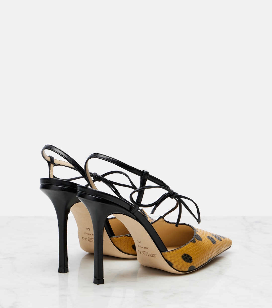 Archive Bow 100 leather slingback pumps | Jimmy Choo