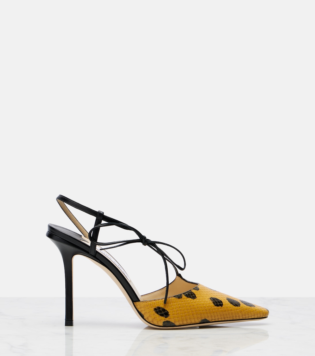Archive Bow 100 leather slingback pumps | Jimmy Choo