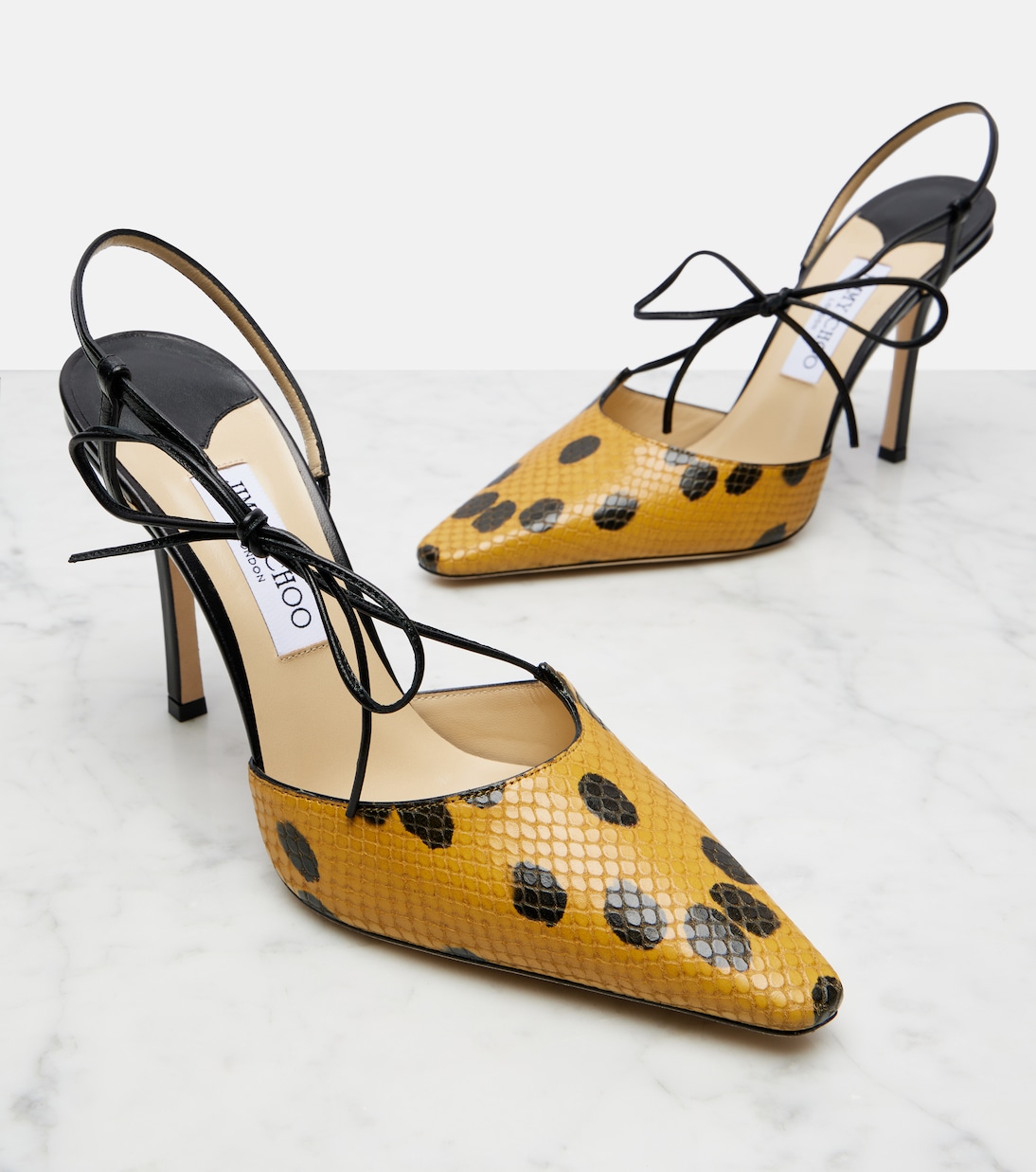 Archive Bow 100 leather slingback pumps | Jimmy Choo