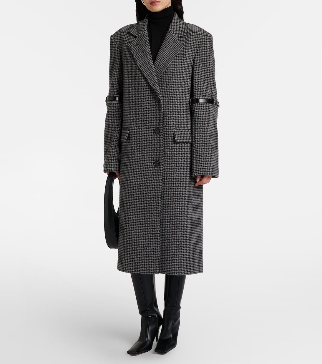 Houndstooth wool and cashmere coat | Coperni