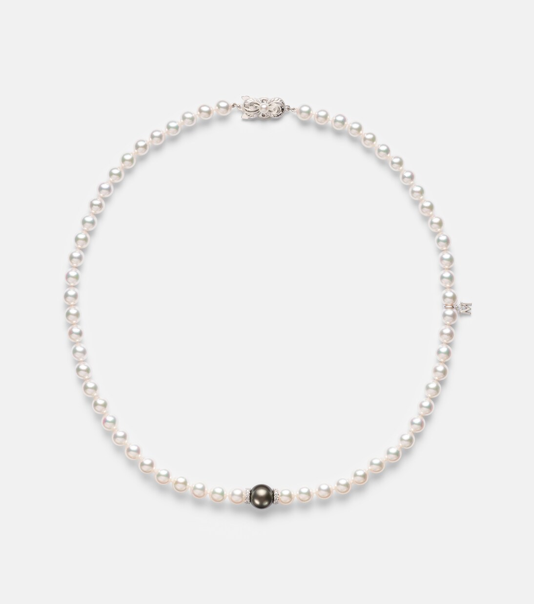 18kt gold necklace with pearls and diamonds | Mikimoto