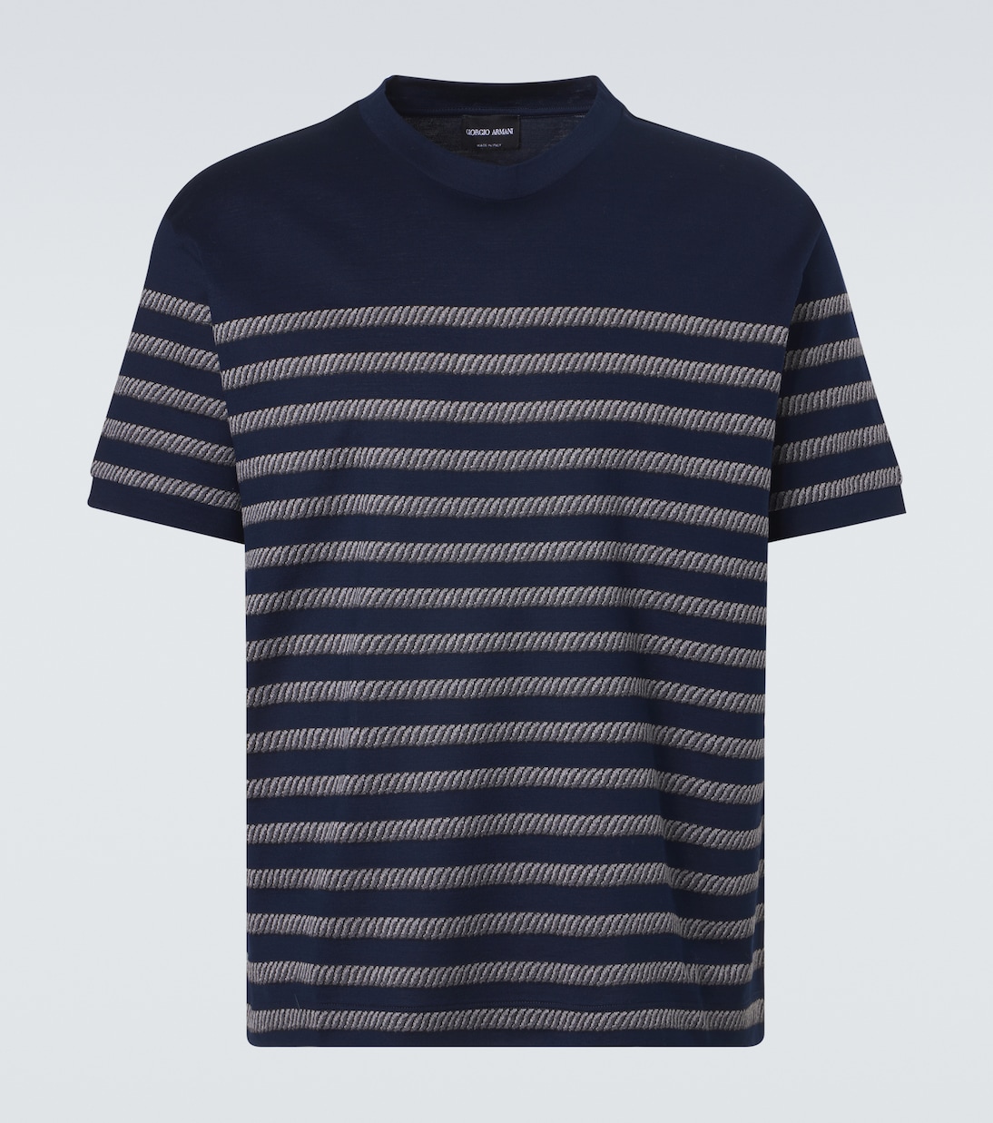 Striped cotton-blend T-shirt | Giorgio Armani