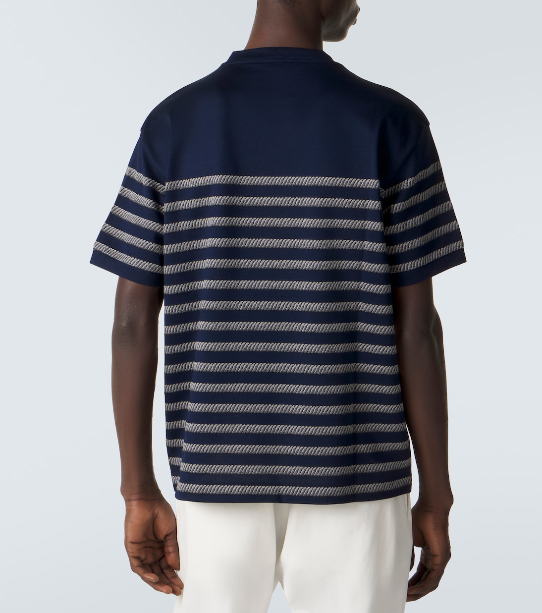 Striped cotton-blend T-shirt | Giorgio Armani