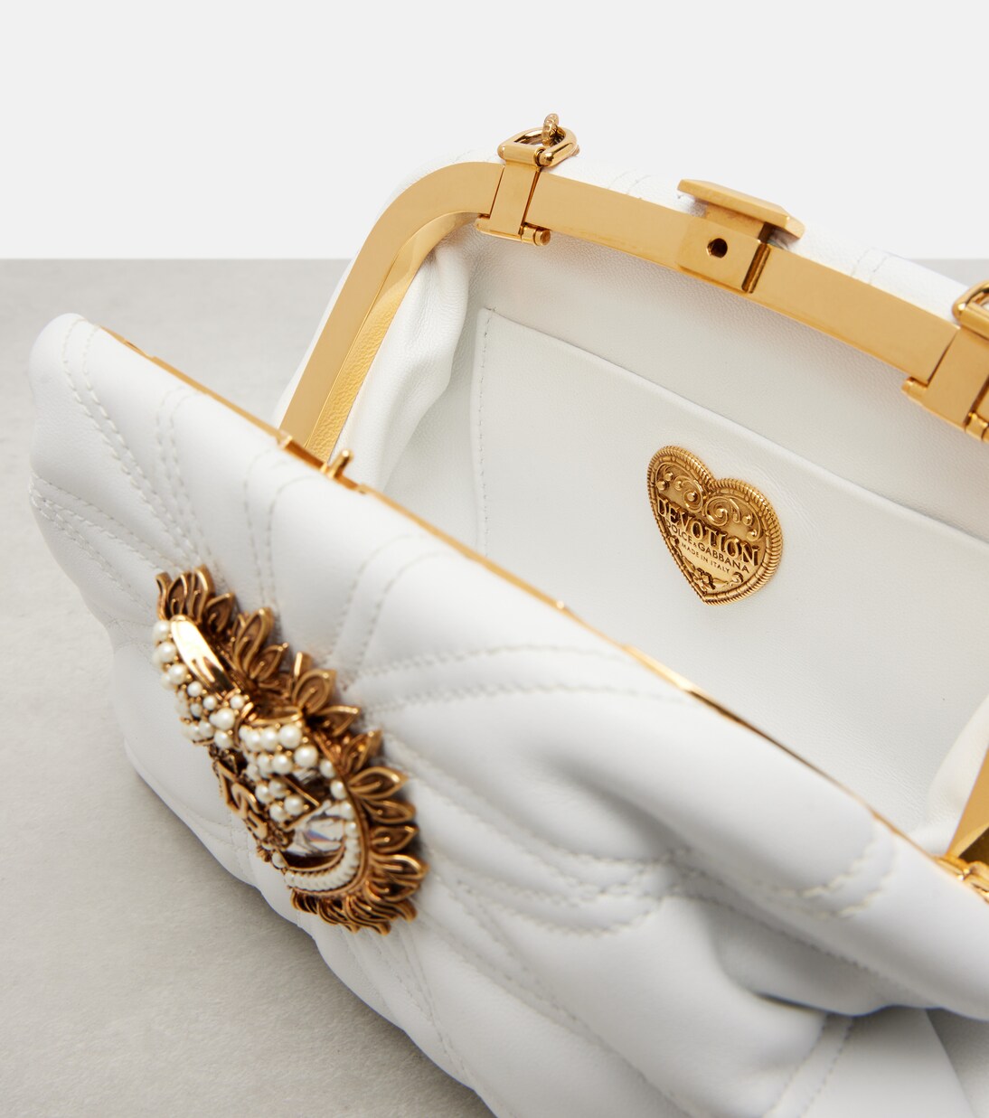 Schultertasche Devotion Small aus Leder | Dolce&Gabbana