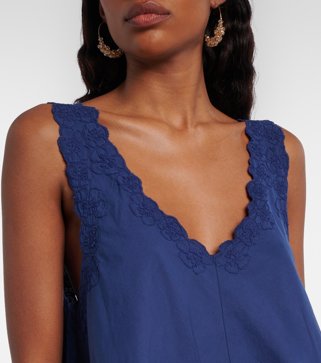 Floral embroidered cotton poplin minidress | Juliet Dunn