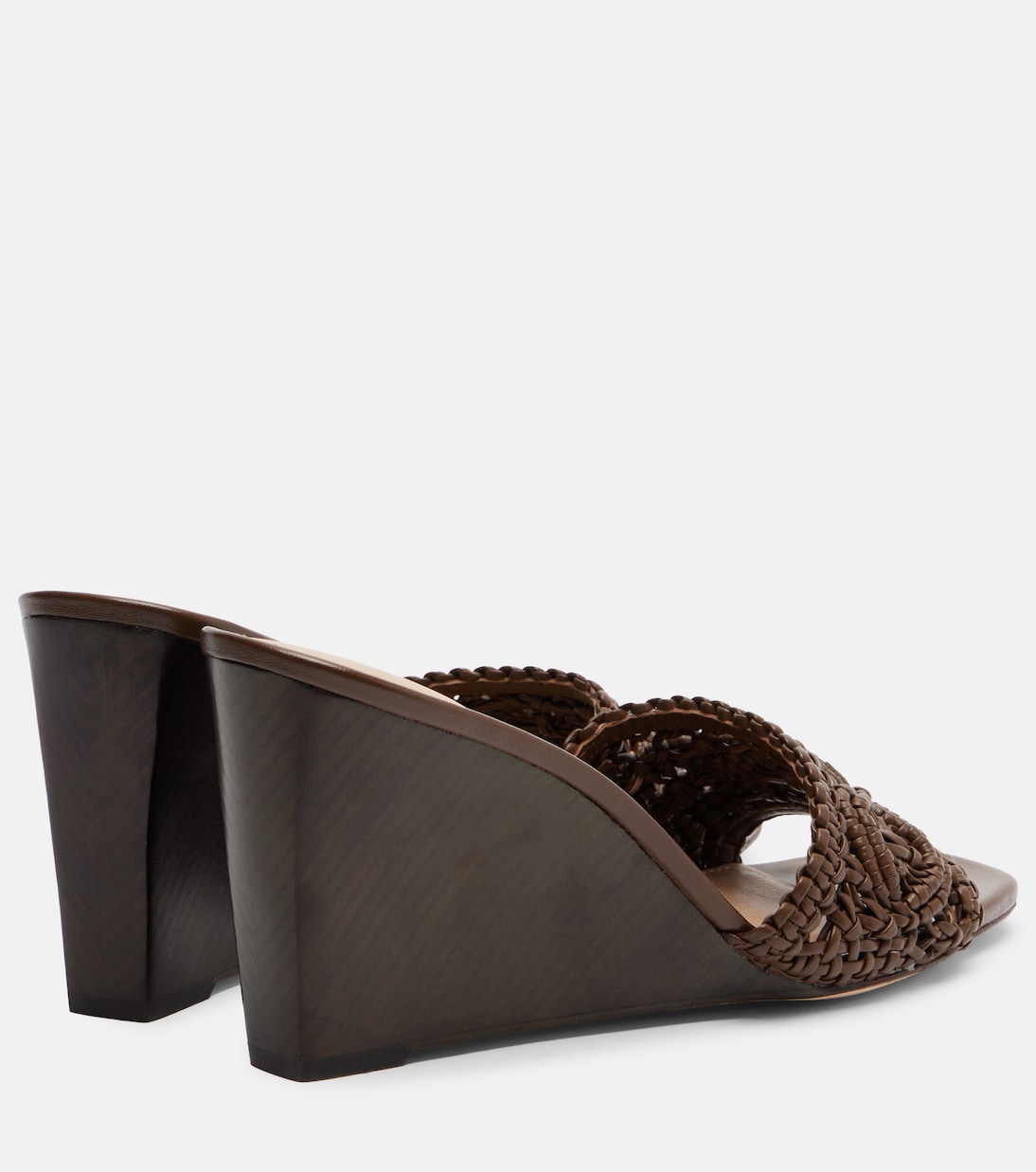 Ellen macramé leather wedge mules | Veronica Beard