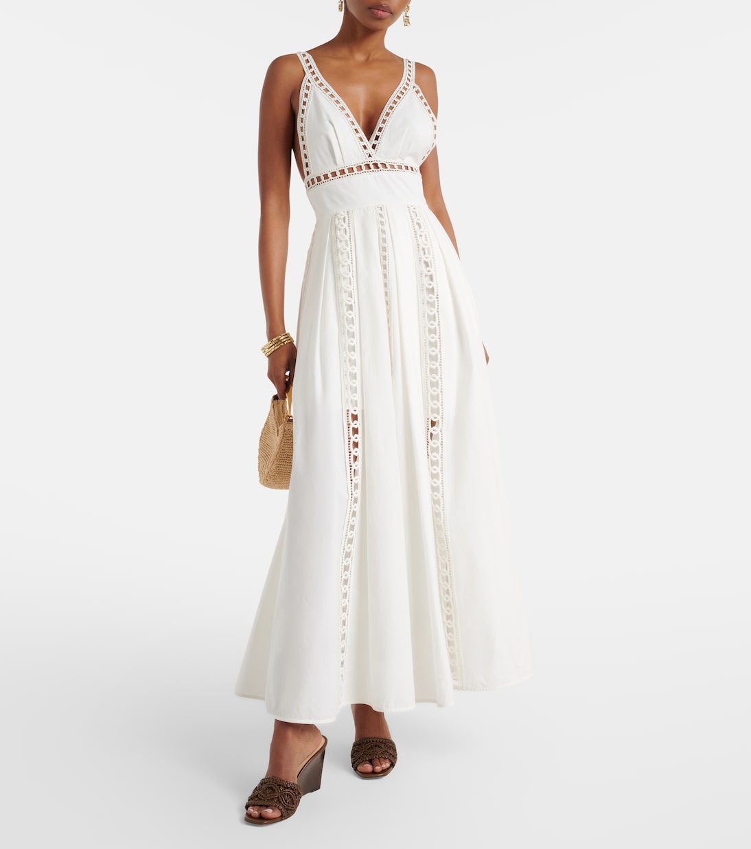 Ellen macramé leather wedge mules | Veronica Beard