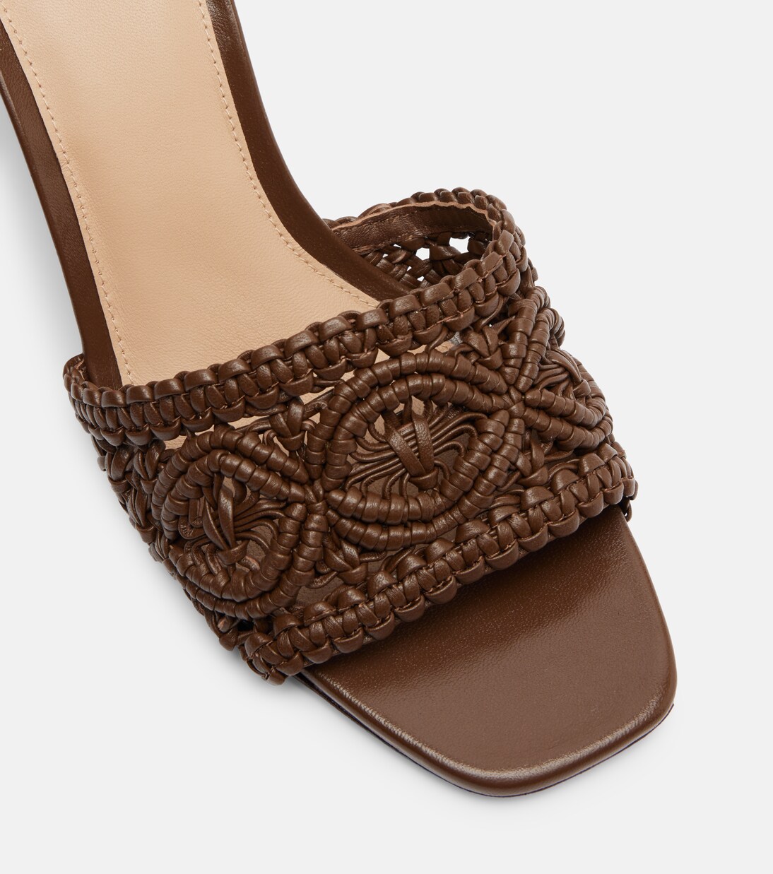 Ellen macramé leather wedge mules | Veronica Beard
