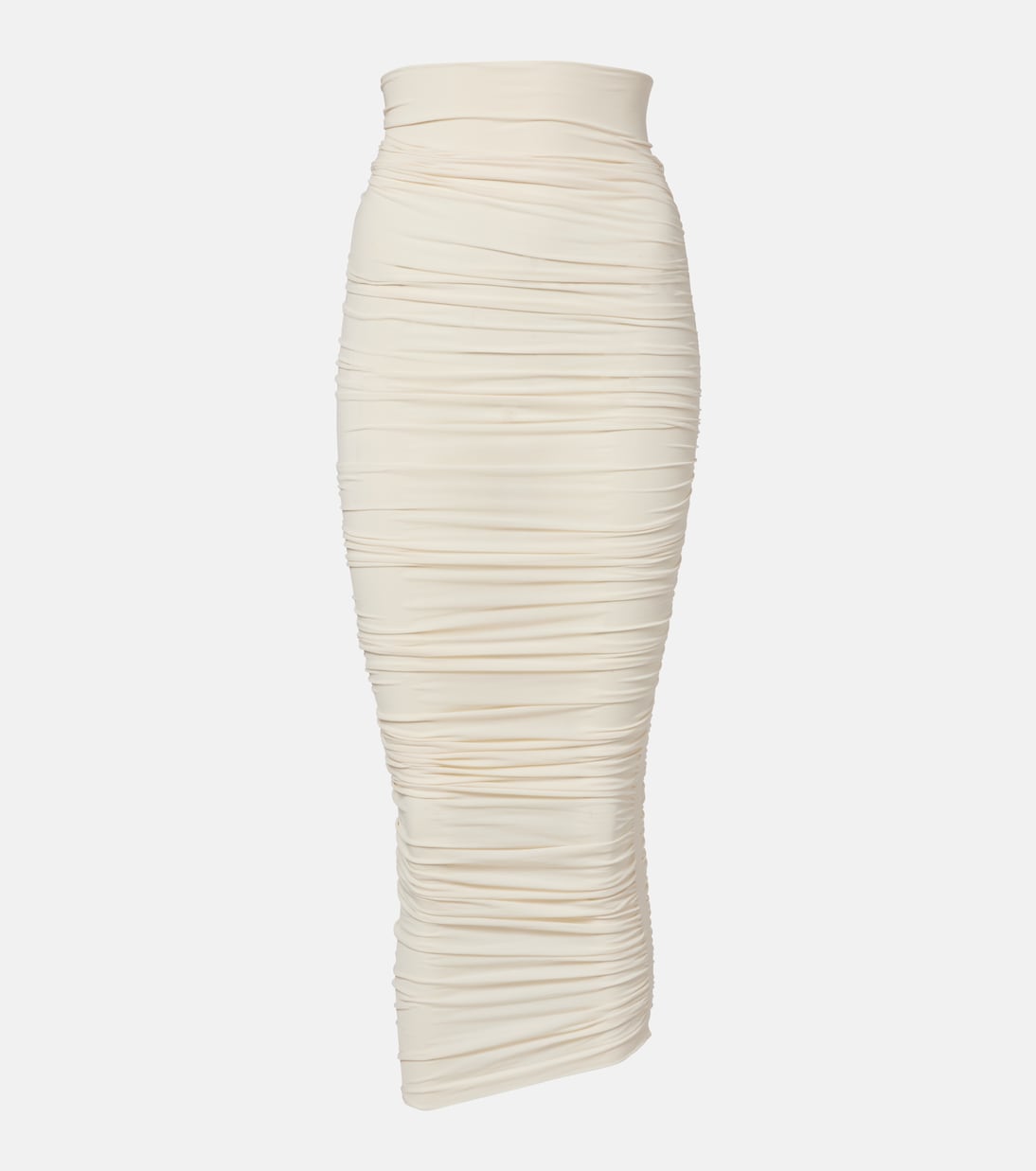 Draped sheer high-rise midi skirt  | Wolford