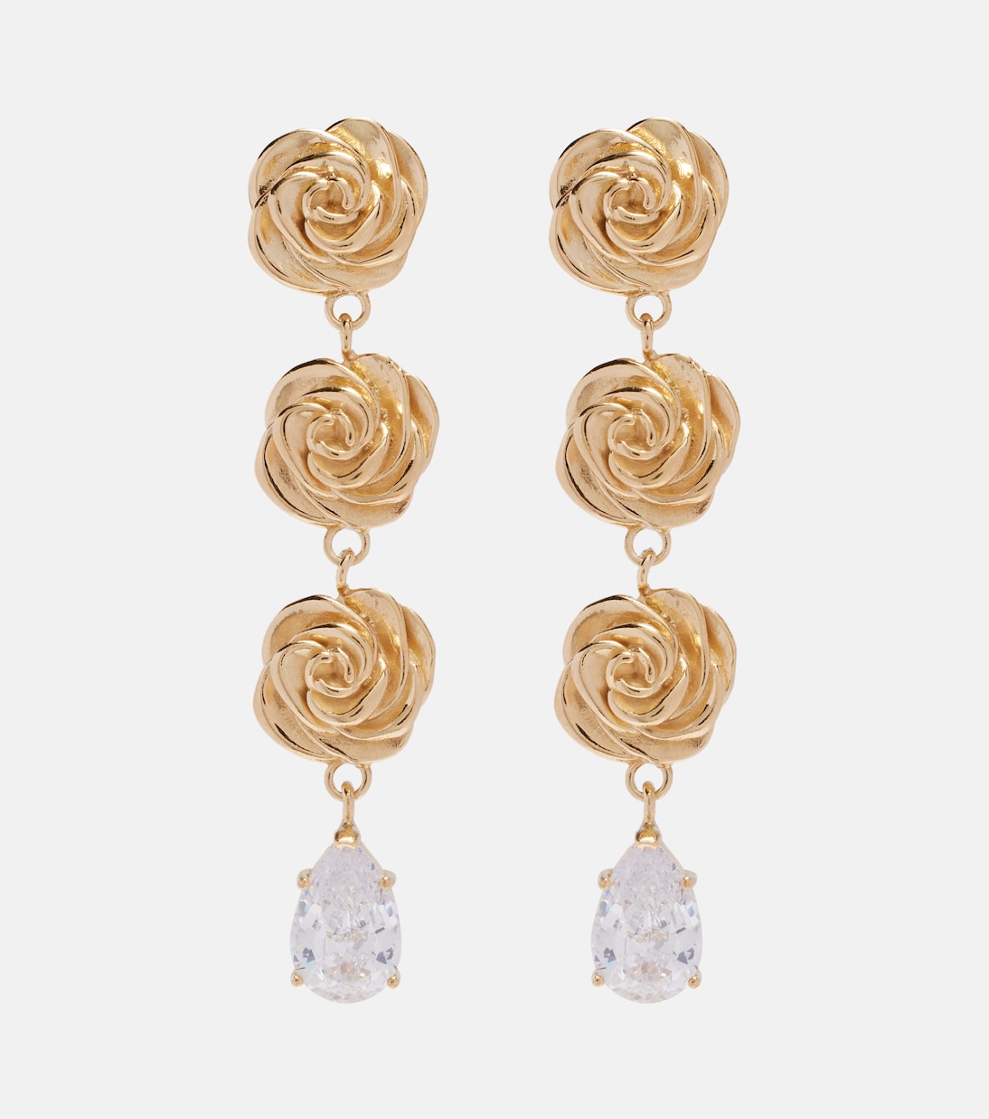 Crystal-embellished gold-plated drop earrings | Magda Butrym