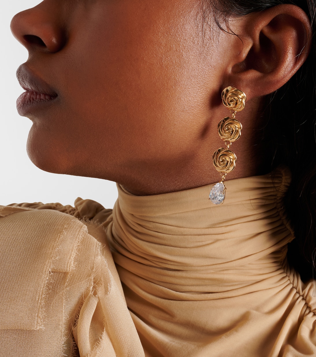Crystal-embellished gold-plated drop earrings | Magda Butrym