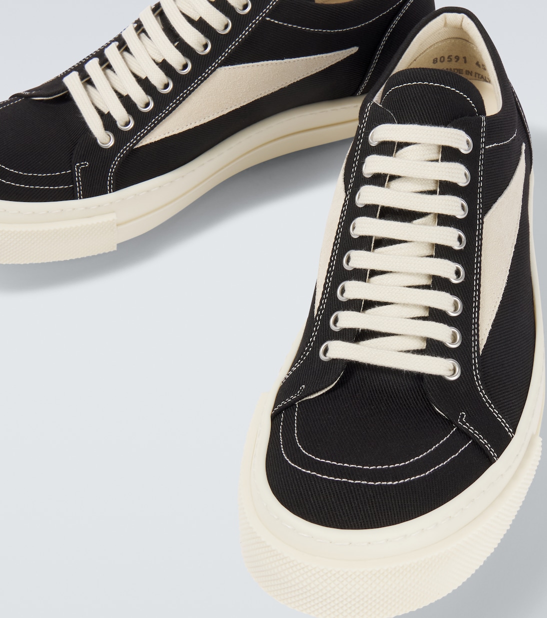 Vintage suede-trimmed canvas sneakers | Rick Owens
