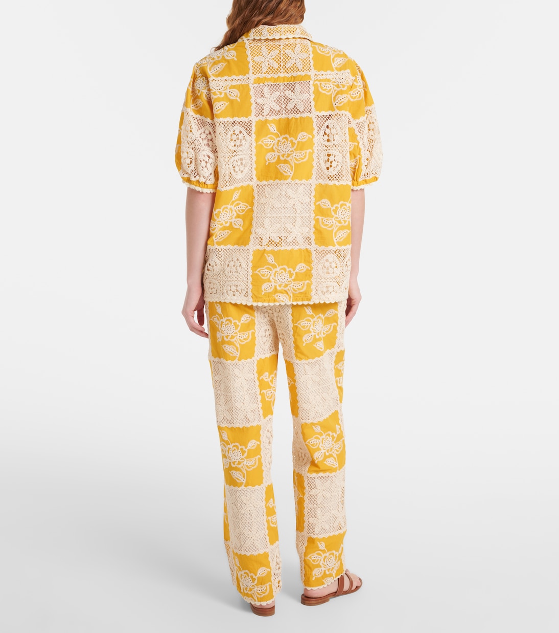 Pantalon droit brodé en coton | Farm Rio