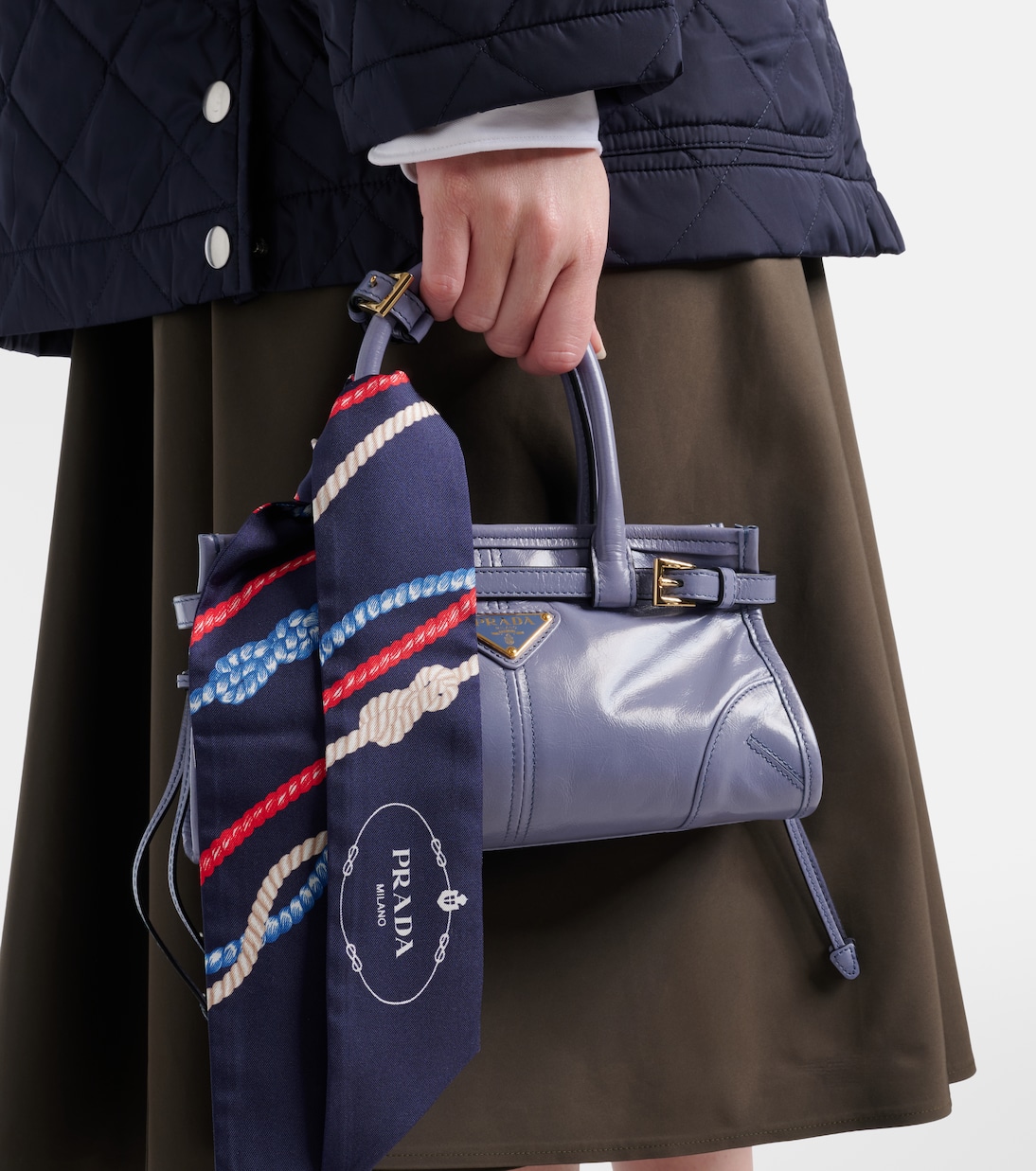 Printed silk twill scarf | Prada