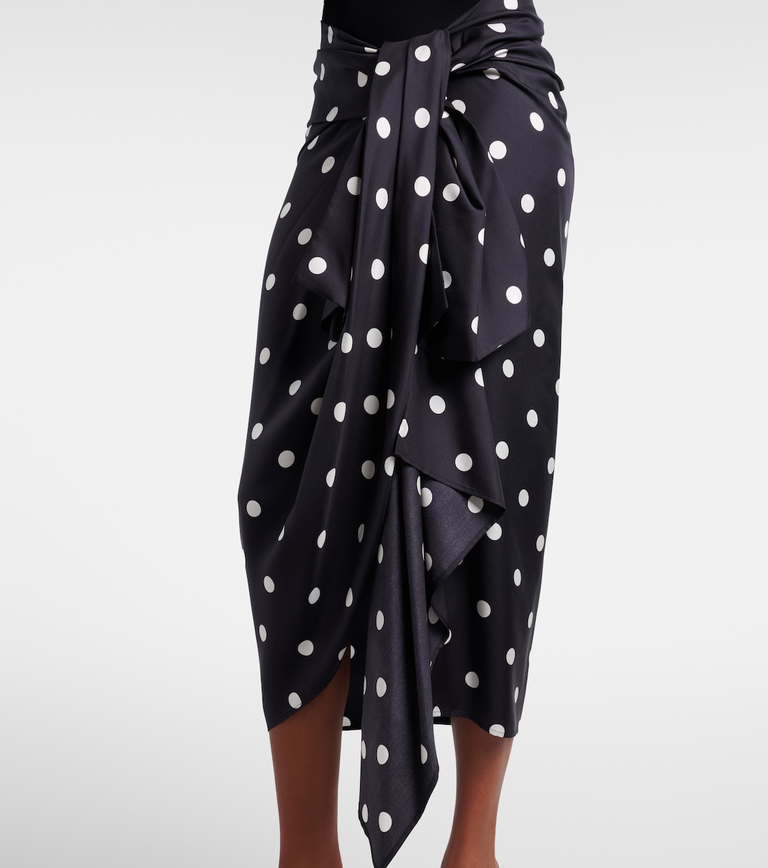 Falda envolvente de satén de seda con lunares | Sportmax