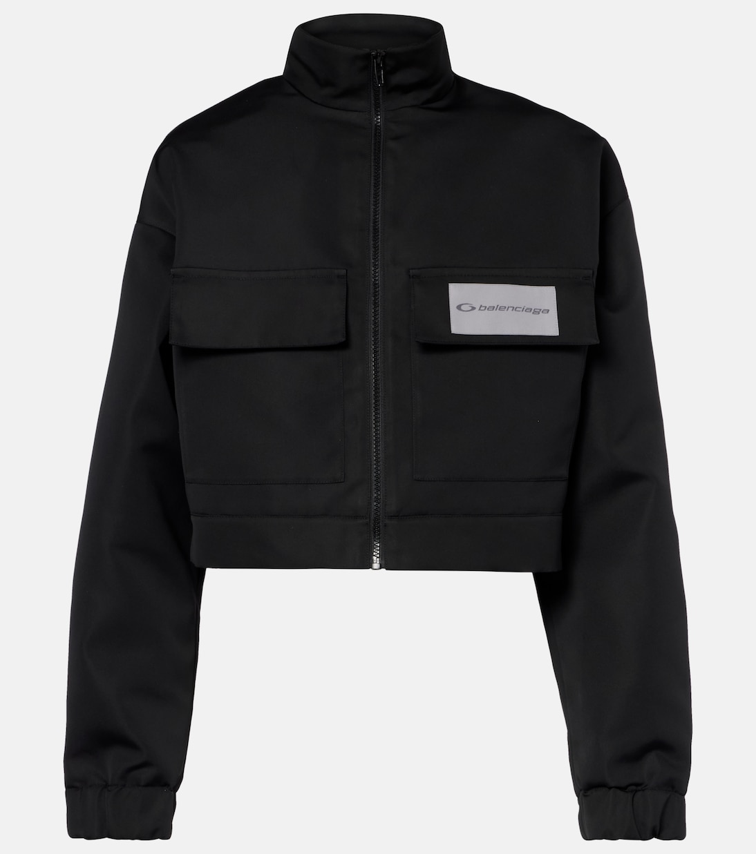 Cropped technical faille track jacket | Balenciaga