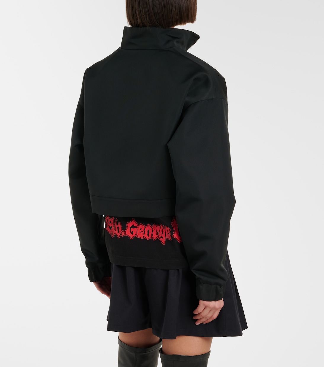 Cropped technical faille track jacket | Balenciaga