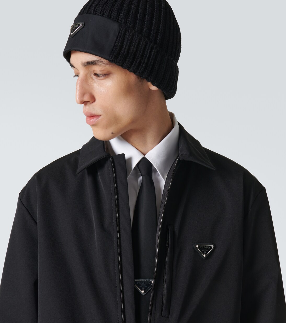 Wool and Re-Nylon gabardine hat | Prada