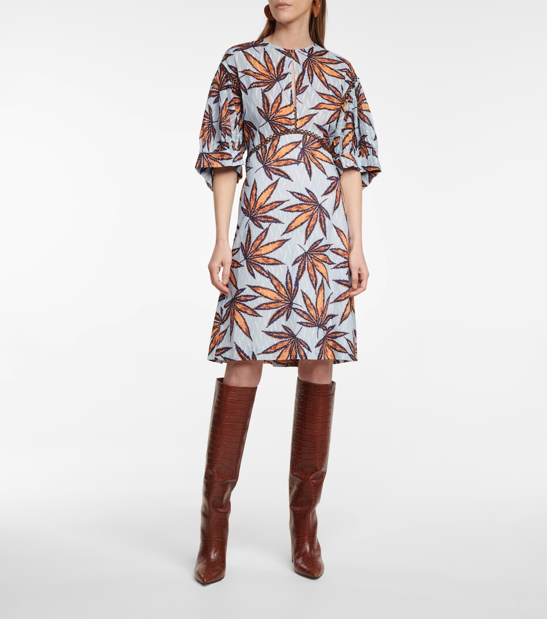 Abito midi Fantasy Leaves in cotone | Dorothee Schumacher