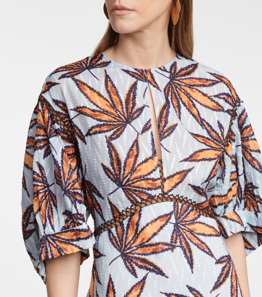 Abito midi Fantasy Leaves in cotone | Dorothee Schumacher