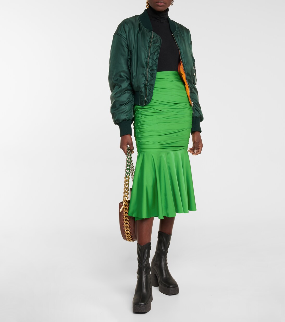 Falda midi fruncida | Stella McCartney