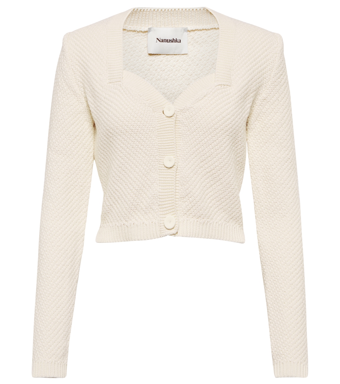 Kaya moss-knit cotton cardigan | Nanushka