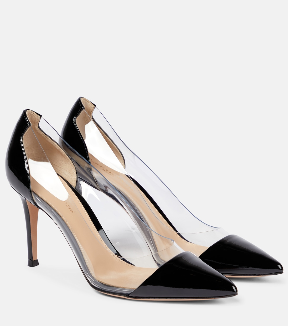 Escarpins Plexi 85 en cuir verni et PVC | Gianvito Rossi