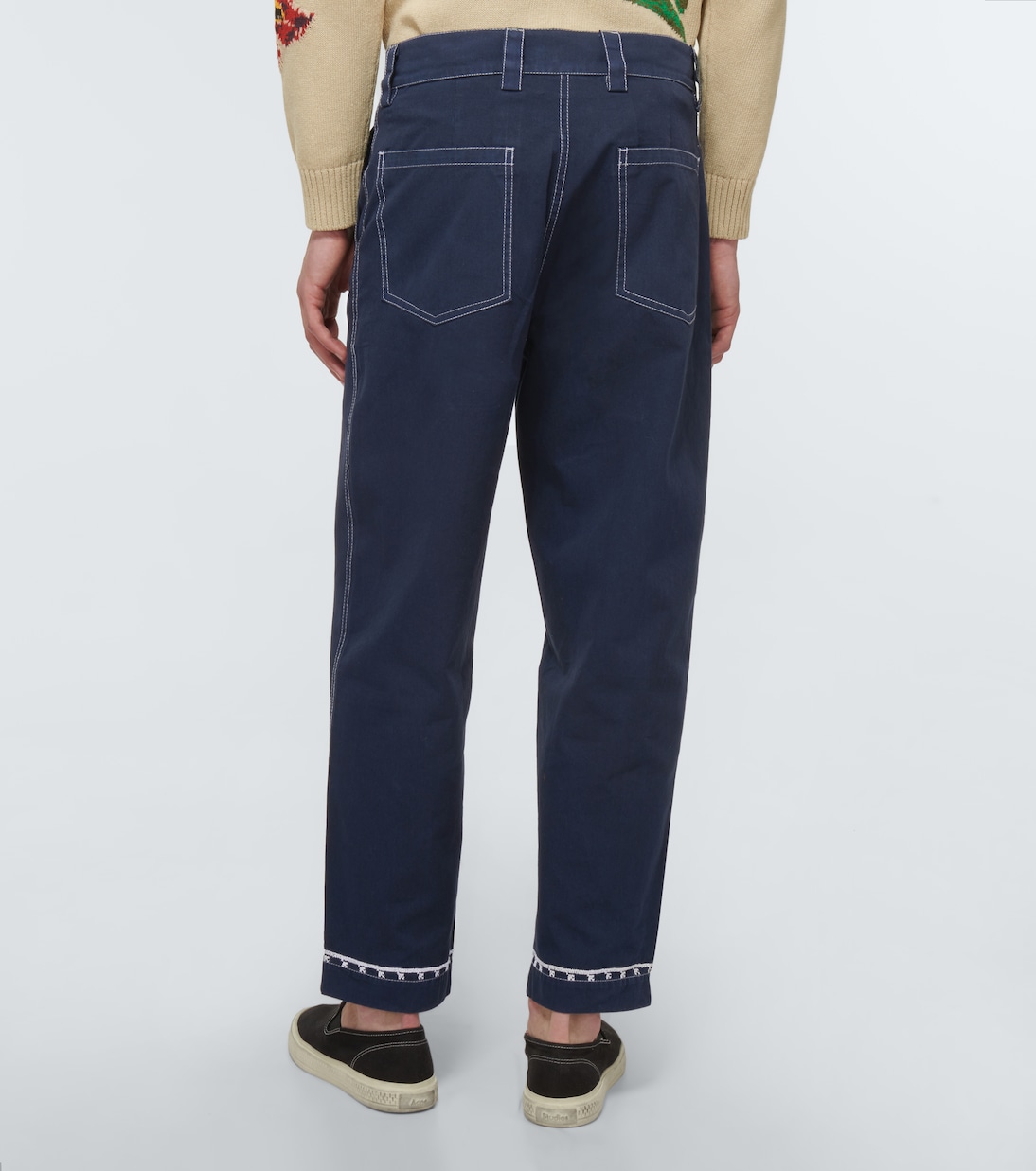 Pantalones chinos bordados en drill de algodón | Adish